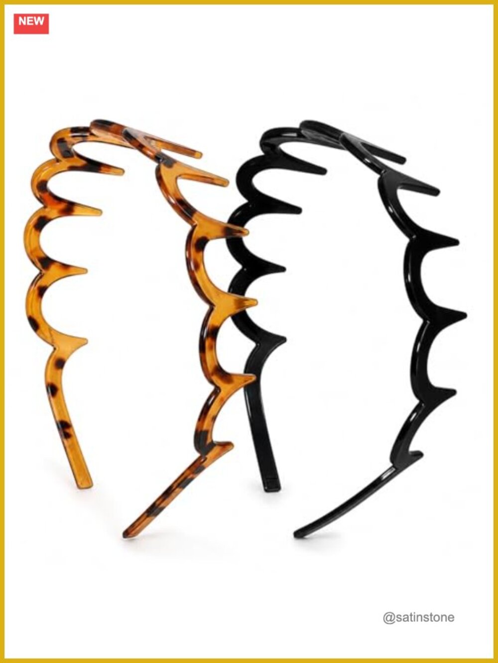 Zig Zag Headbands for Women Non Slip Wavy Comb Hair Accessories